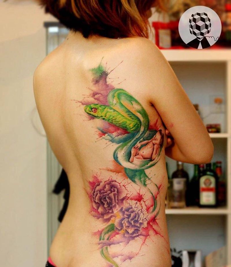 母爱纹身图片_原创成品腰部纹身图案