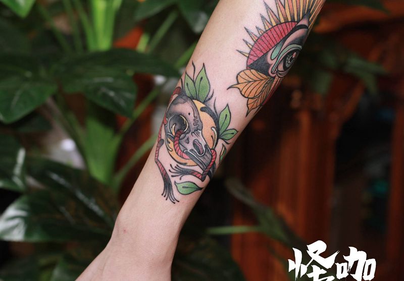 作品纹身图片_手臂New School纹身图案