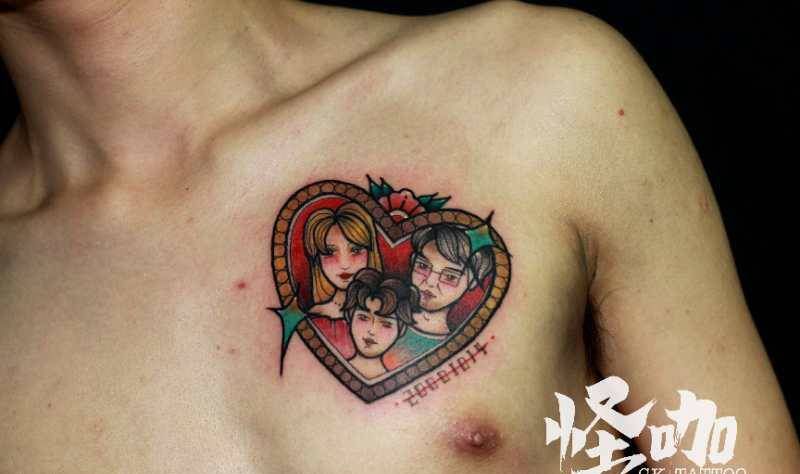 作品纹身图片_肩部New School纹身图案