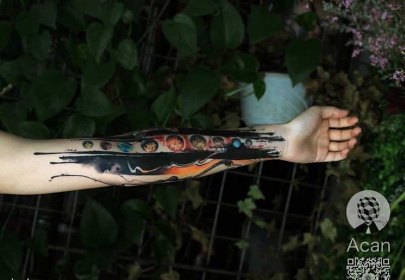 小作纹身图片_成品原创手臂纹身图案