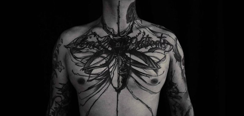 无题纹身图片_水墨纹身图案