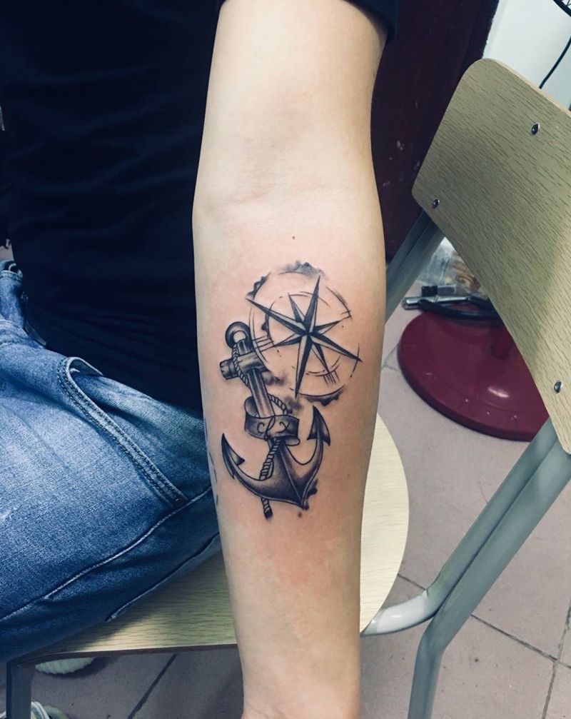 船锚纹身图片
