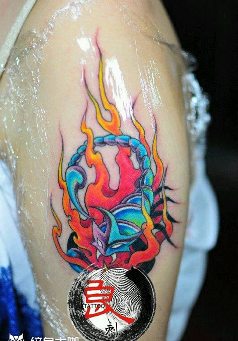 蝎子纹身图片_颈部肩部胸部腹部腰部背部臀部手臂腿部成品纹身图案