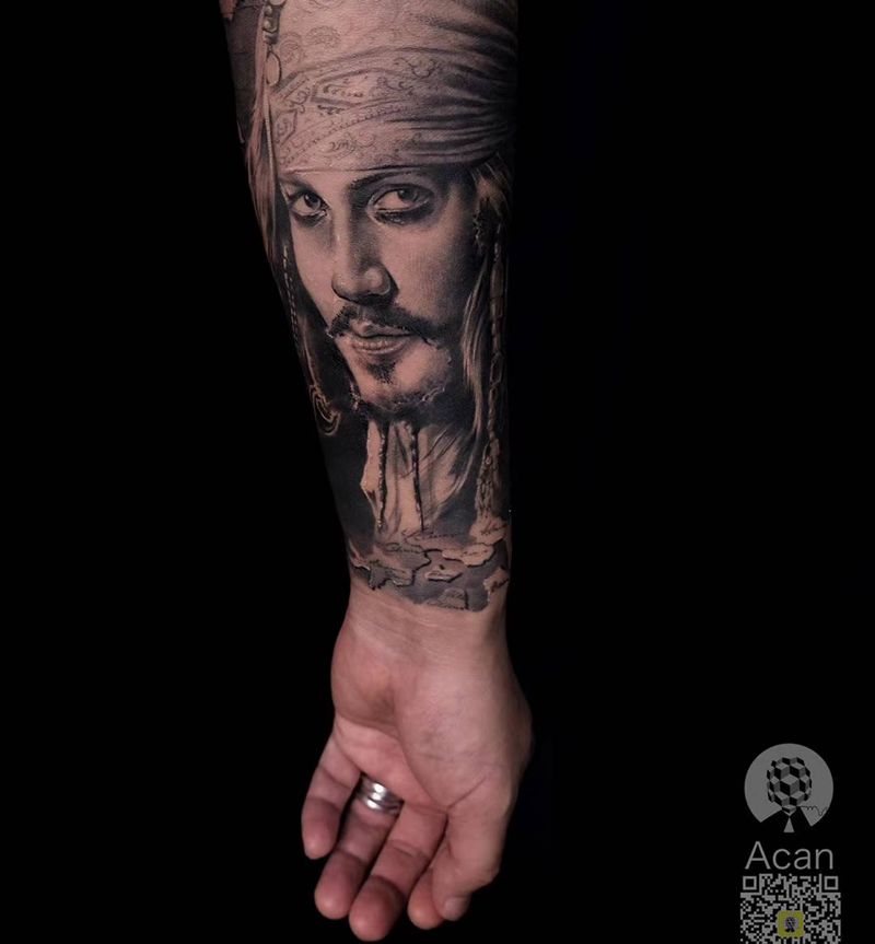 船长纹身图片_欧美写实纹身图案