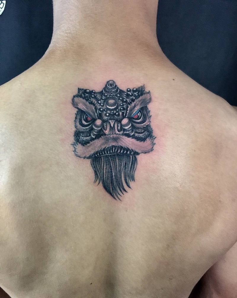 狮头纹身图片