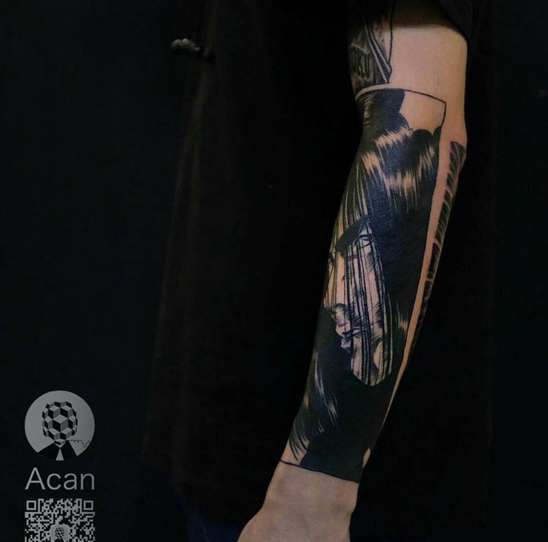 灌篮高手花臂纹身图片_手臂人物纹身图案