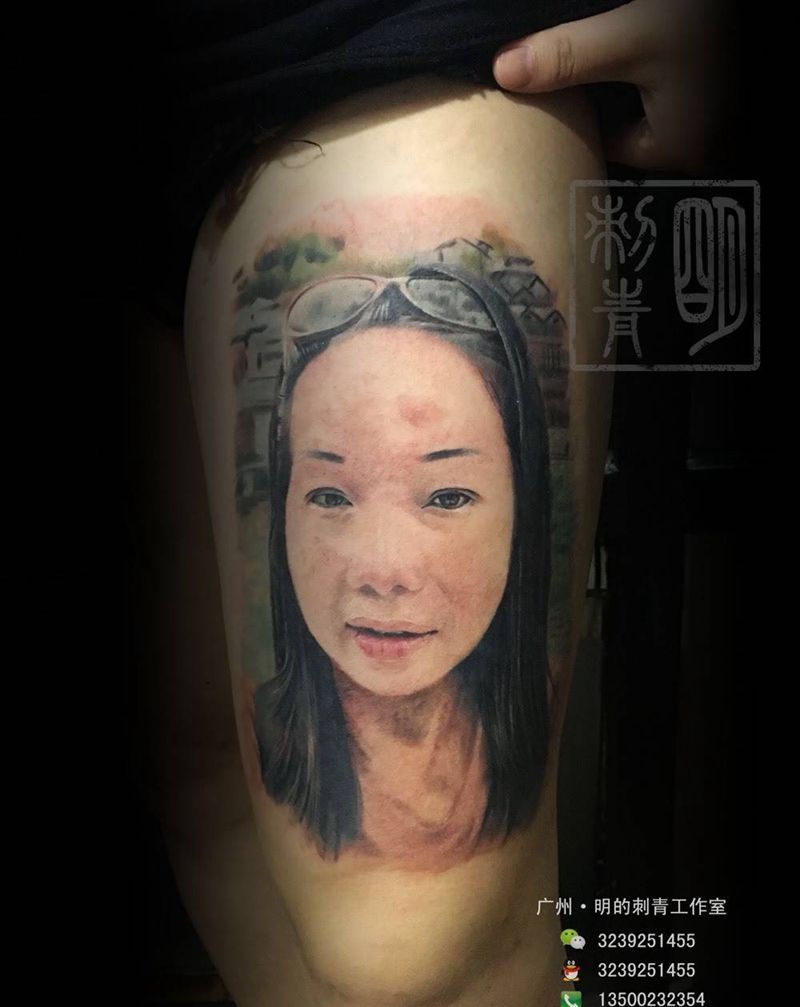彩色肖像纹身图片