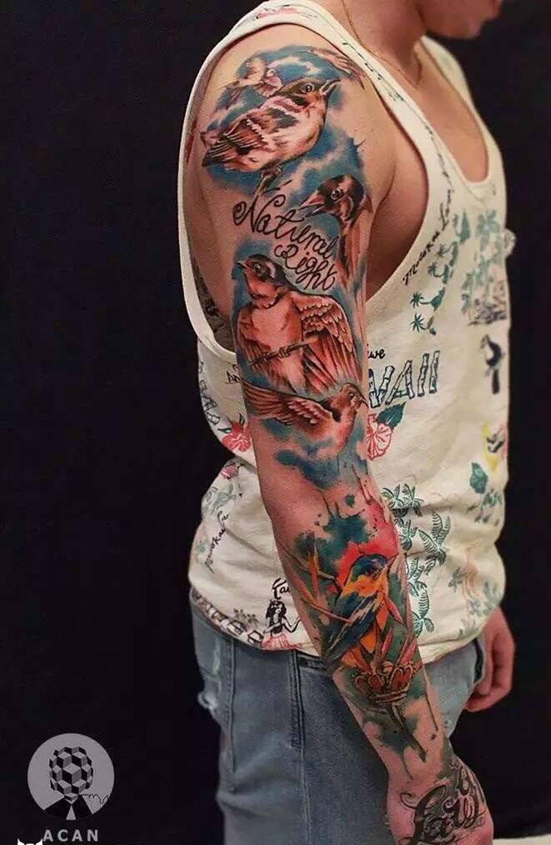 'Acan作品纹身图片_手臂手部清新原创动物纹身图案