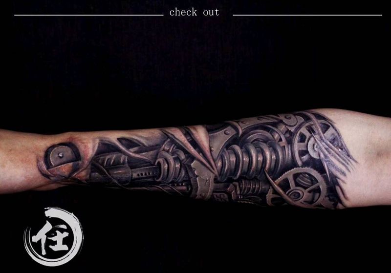 花臂 集合纹身图片_手臂纹身图案