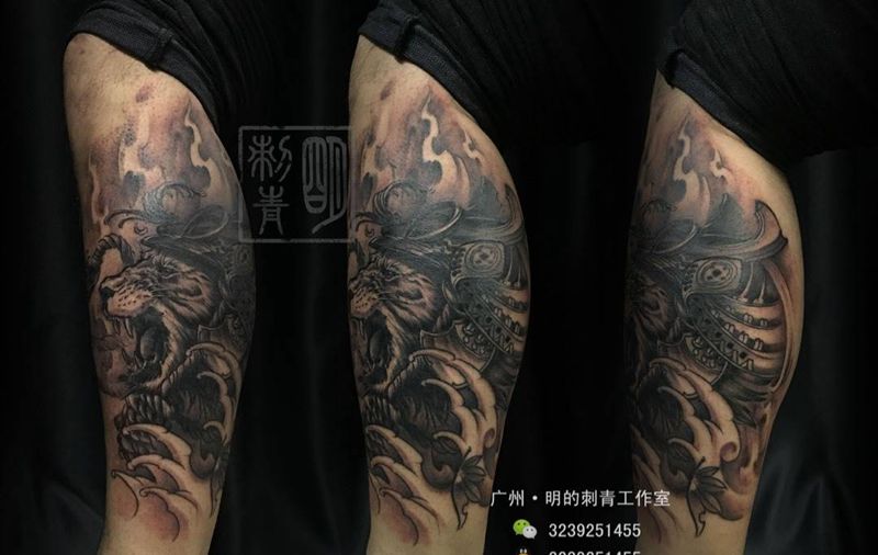 虎武士纹身图片