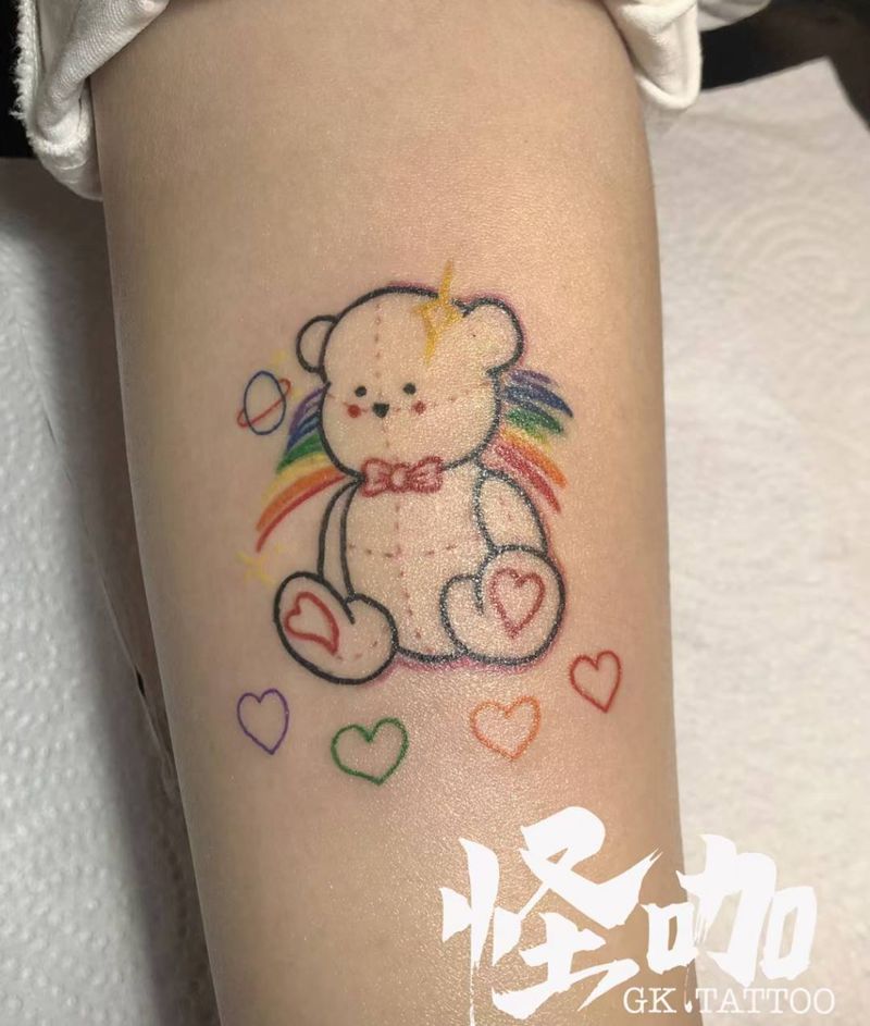 彩色小清新纹身图片_手部脚部水彩几何纹身图案