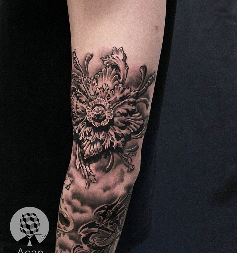 帮厦门过来的老客户继续加图纹身图片_手部欧美宗教写实肖像人物原创手臂纹身图案