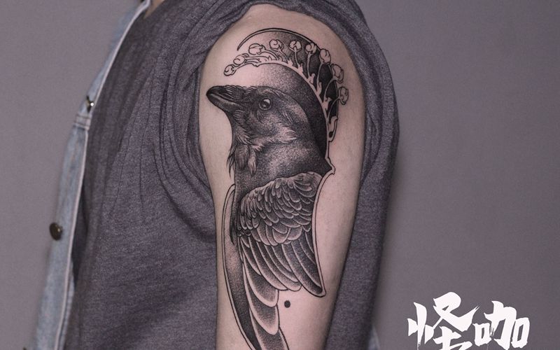 作品纹身图片_手臂点刺纹身图案