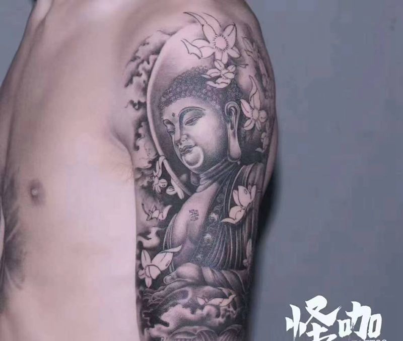 佛纹身图片_手臂纹身图案