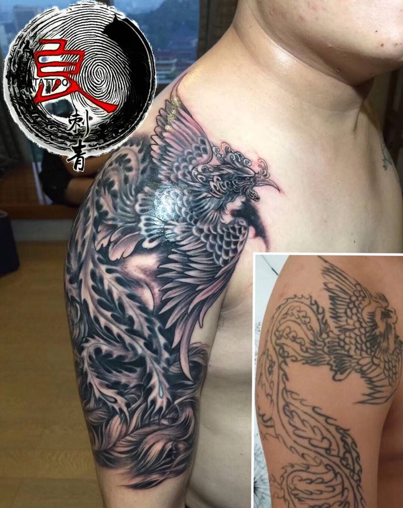 修改凤凰纹身图片