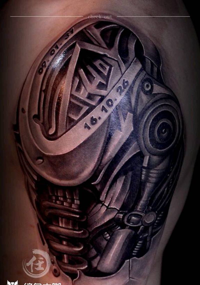 有意义的纹身图片_肩部欧美写实纹身图案