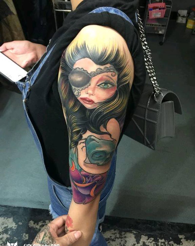 任性纹身图片_手臂欧美写实纹身图案