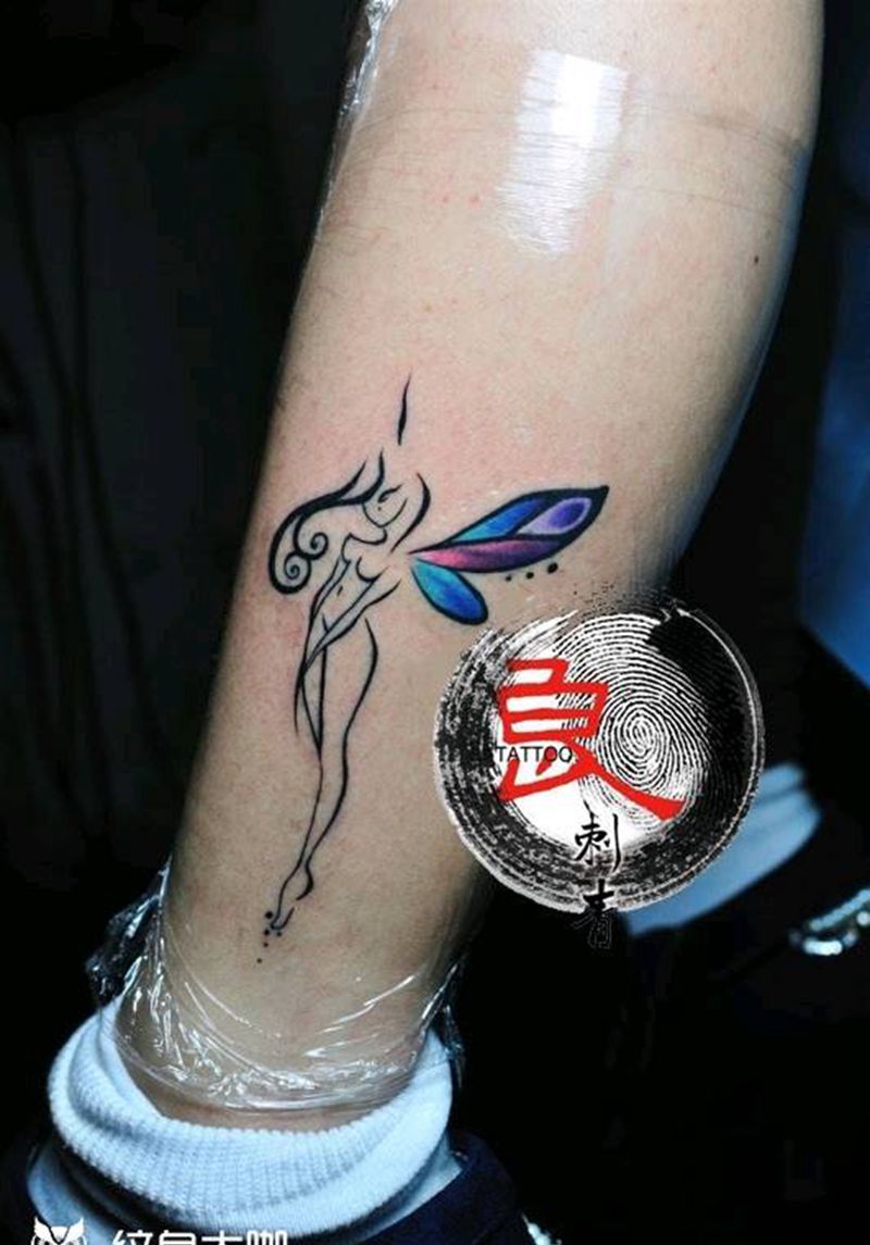 精灵纹身图片_肩部腹部腰部背部手臂腿部手部清新图腾成品纹身图案