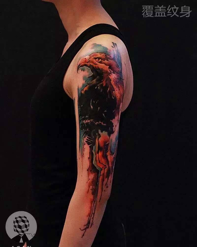 帮北京过来的同行做的覆盖纹身纹身图片