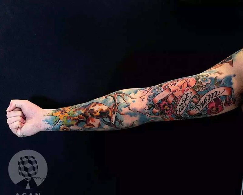 终于完成纹身图片