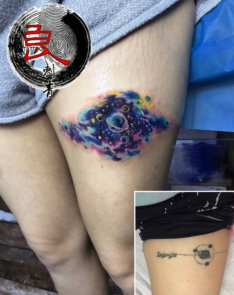 遮盖 星空纹身图片