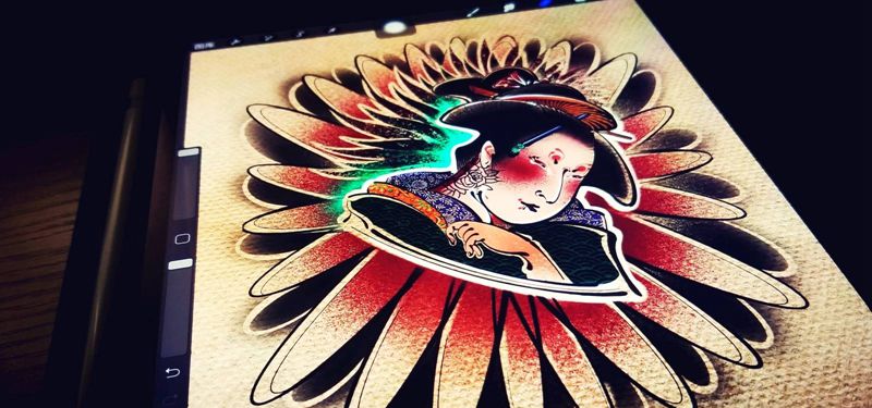 艺伎？纹身图片_手臂背部新传统老传统纹身图案