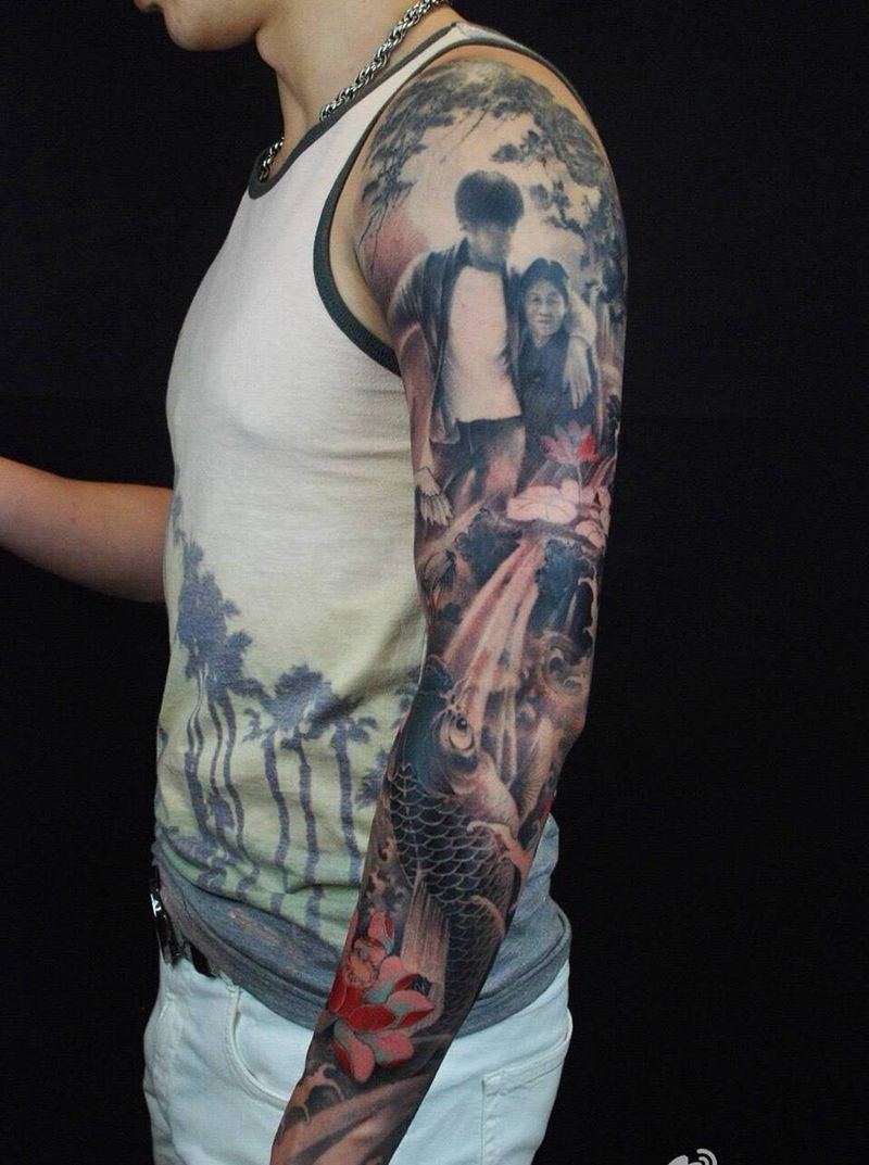 怀念奶奶纹身图片