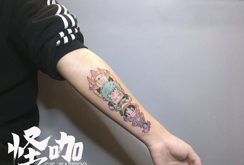 海贼王纹身图片_手臂New School纹身图案