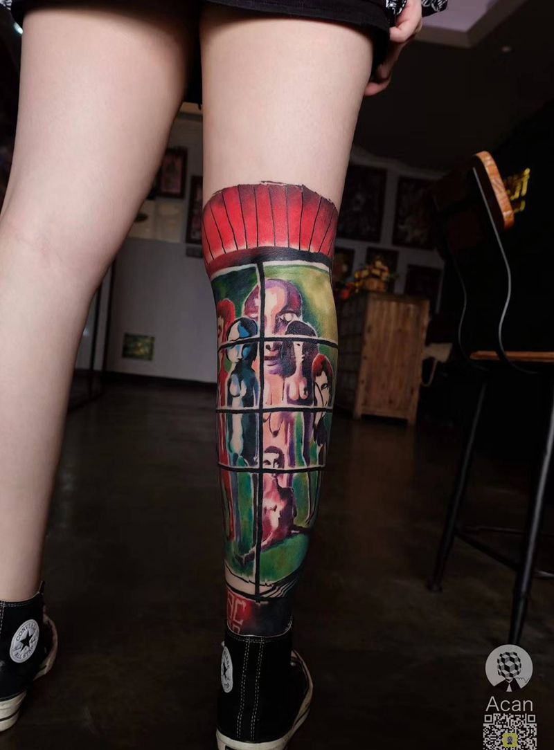 全家福纹身图片_水彩纹身图案