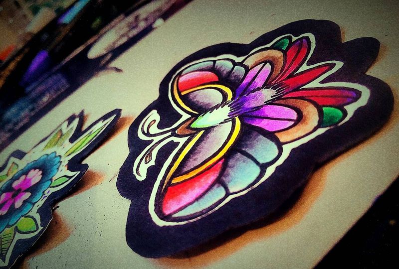 school蝴蝶纹身图片