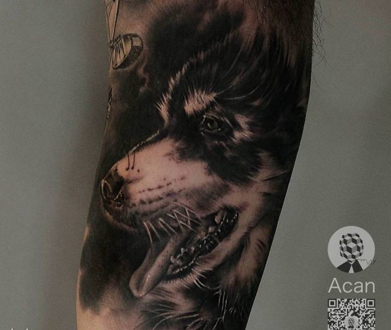纪念纹身图片_成品手臂欧美动物原创写实纹身图案