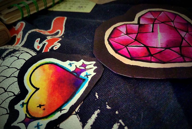 甜心系列纹身图片_颈部肩部手臂脚部贴纸情侣原创心纹身图案