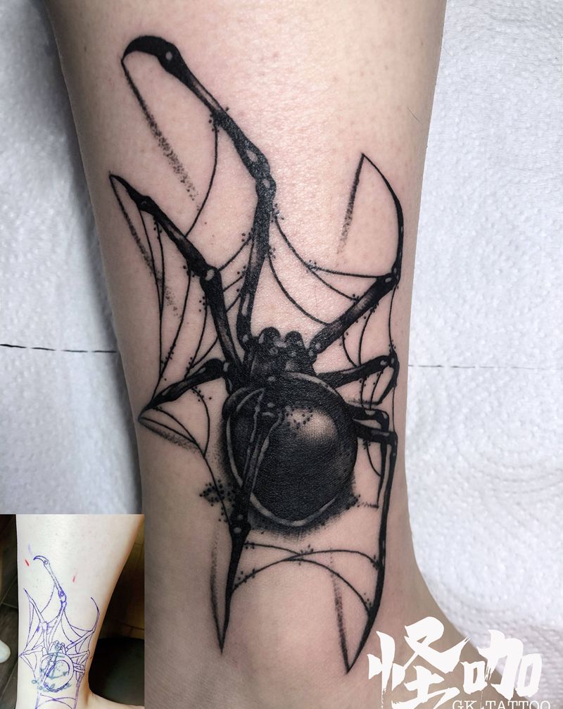 蜘蛛遮盖纹身图片_手臂纹身图案