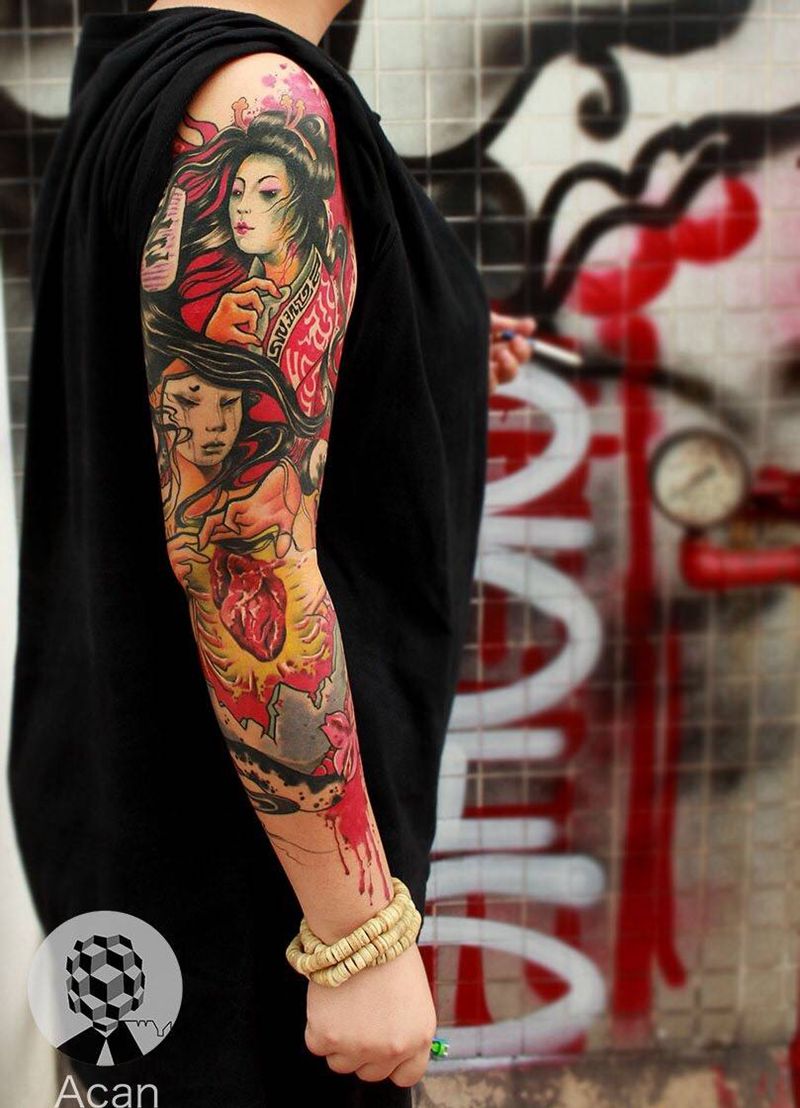 花臂恢复照纹身图片