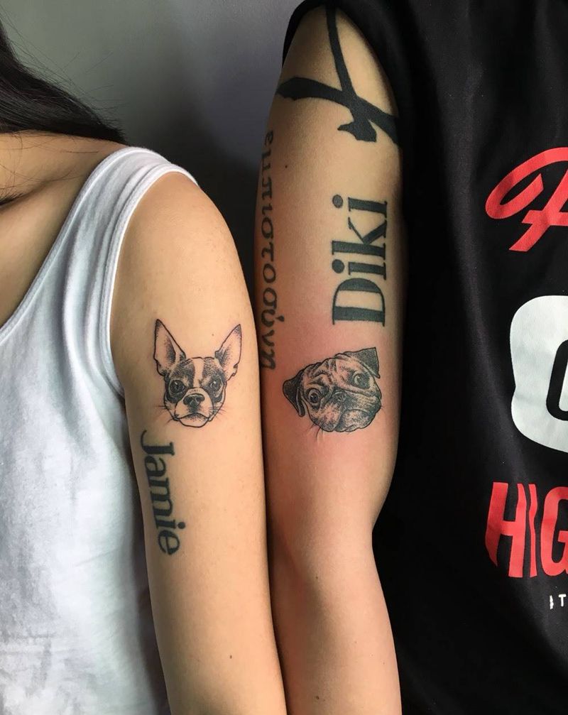 原创小狗点刺纹身图片