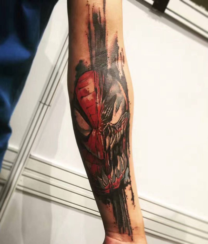 蜘蛛侠纹身图片_成品手部清新原创纹身图案