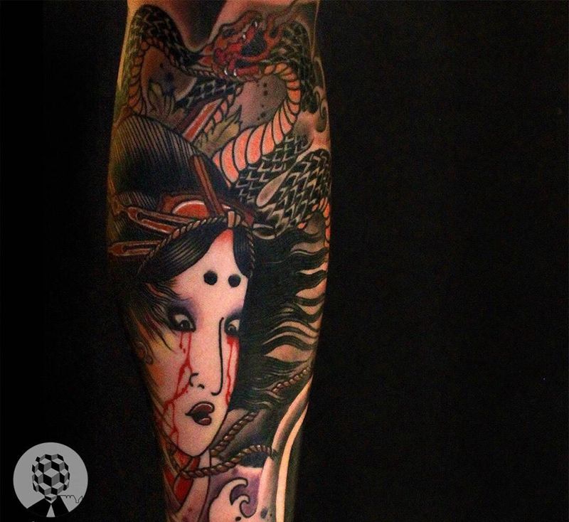 包小腿纹身图片