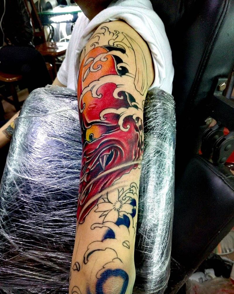 般若纹身图片_手臂传统人物鬼神纹身图案