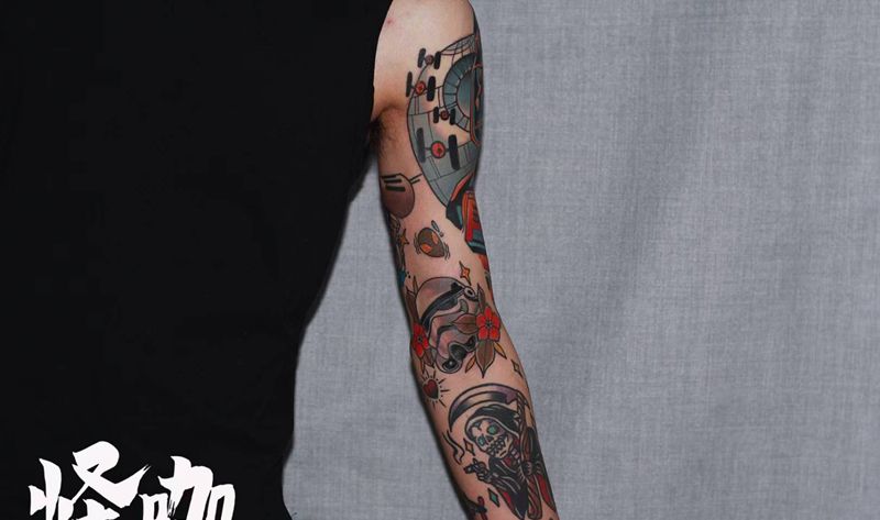 old school纹身图片_手臂手部Old School水彩纹身图案