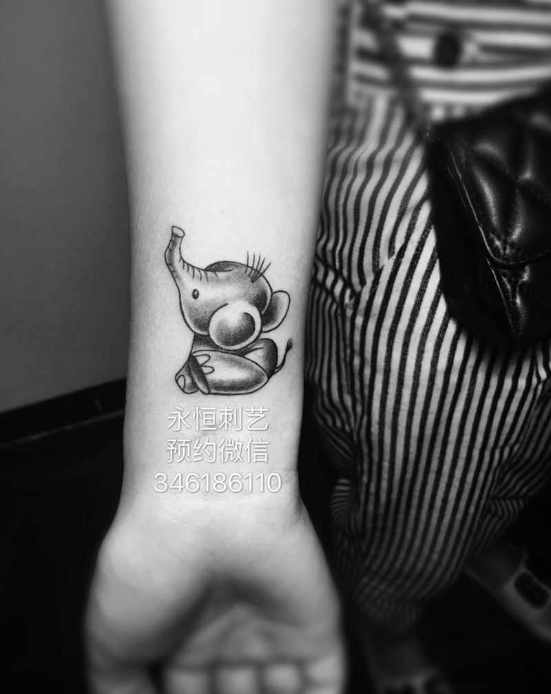 小香纹身图片_成品手臂清新动物纹身图案