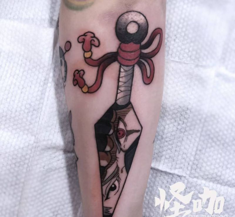 School系列纹身图片_手臂Old SchoolNew School玫瑰十字架纹身图案