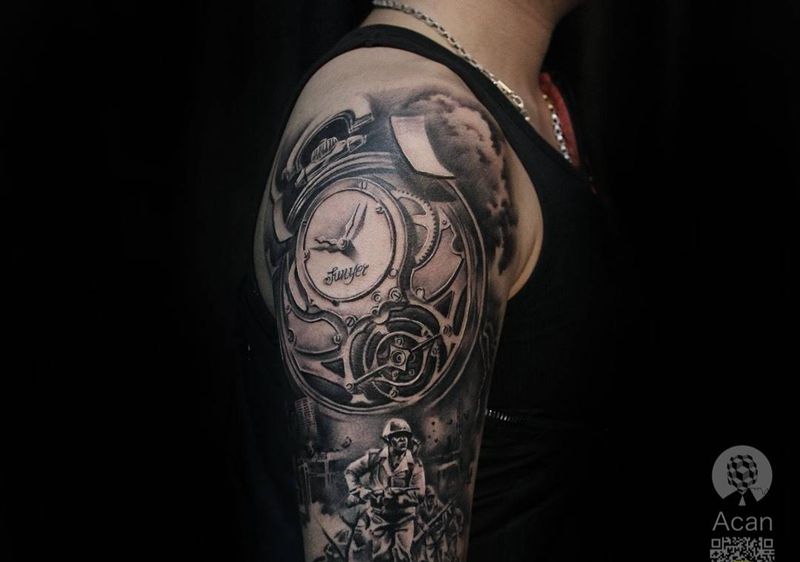 分秒必争纹身图片