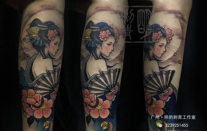 艺妓纹身图片