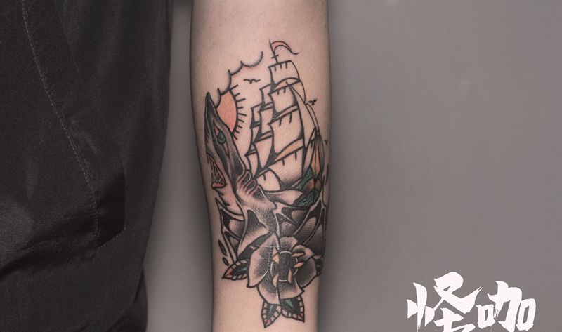 作品纹身图片_手臂Old School纹身图案