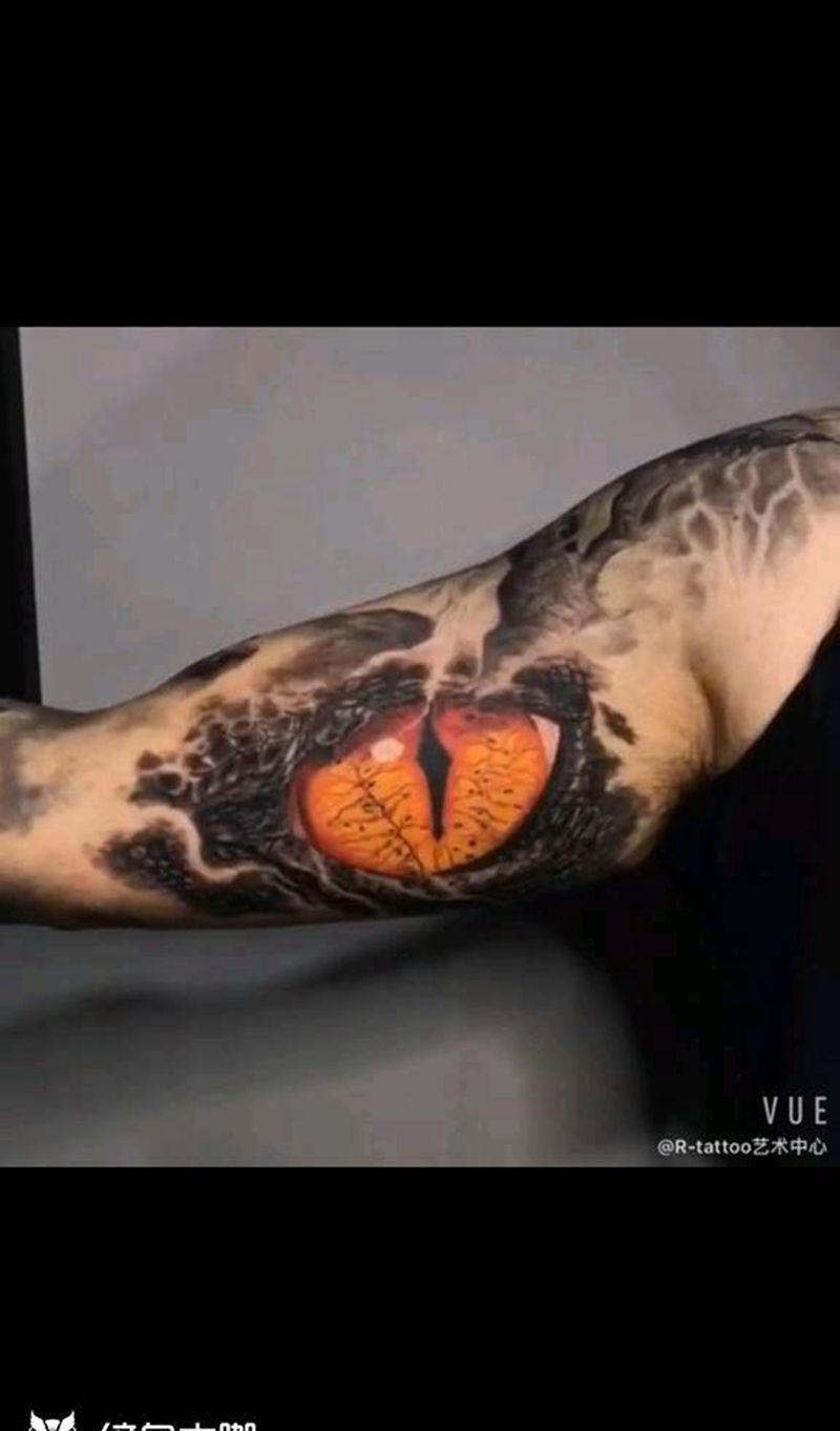 眼纹身图片_手臂欧美写实纹身图案