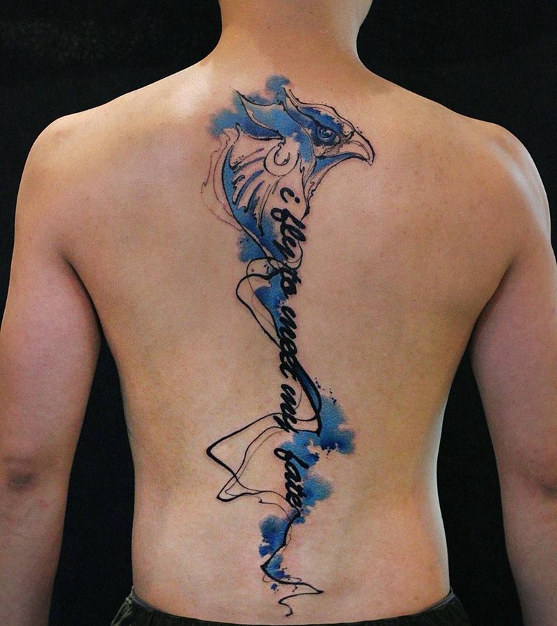 freestyle纹身图片_成品背部清新原创纹身图案