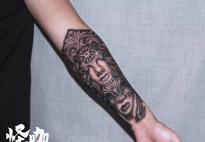 作品纹身图片_手臂欧美写实纹身图案