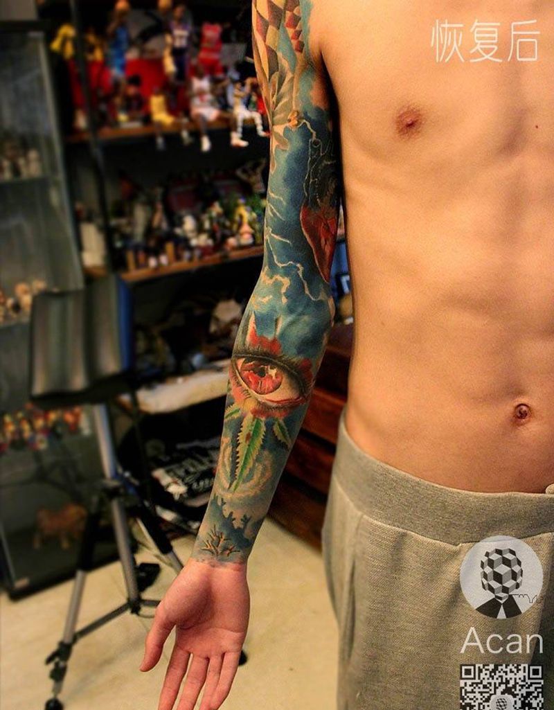 恢复后纹身图片_手臂欧美写实原创人物静物纹身图案