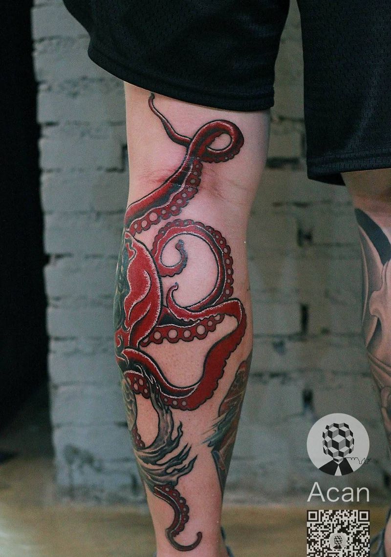 美人鱼纹身图片_成品腿部原创纹身图案