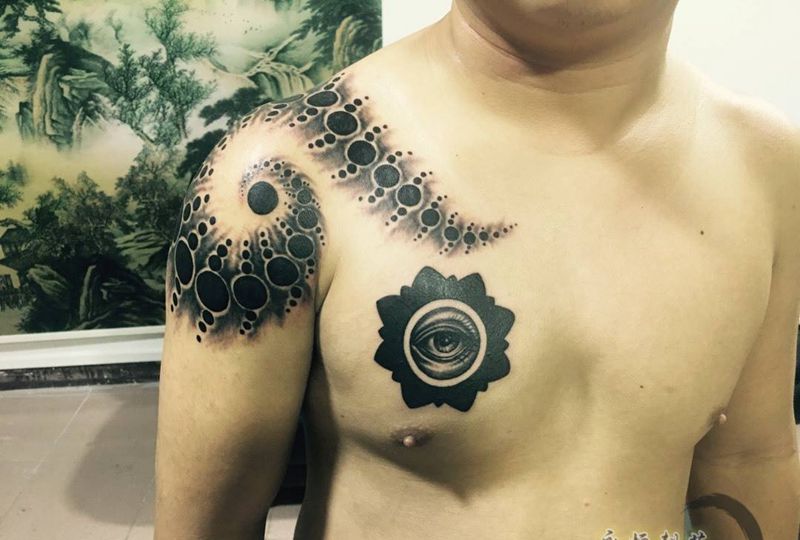 李帧航同款纹身图片_成品手臂欧美图腾纹身图案